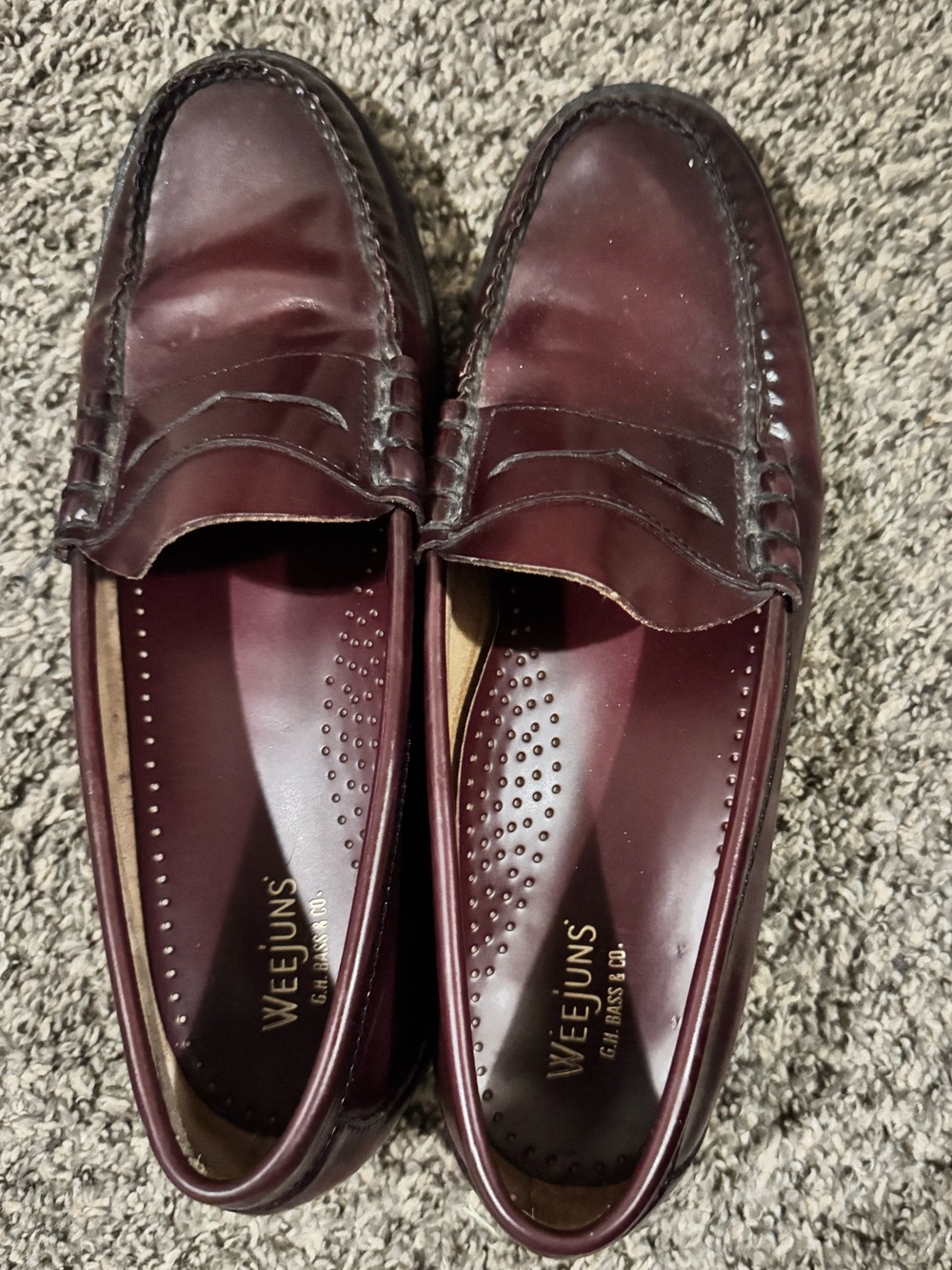 G.H. Bass & Co. Weejuns Burgundy Leather Penny Loafers